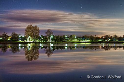 Lower Reach Basin At Night_22861.jpg - Photographed along the Rideau Canal Waterway at Smiths Falls, Ontario, Canada.